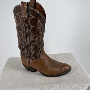 Tony Lama boots mens 7.5 brown 8052 leather pull on western cowboy outdoor rodeo